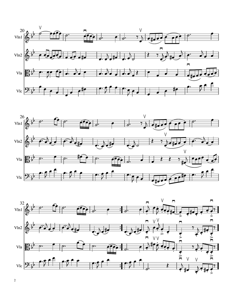 El Condor Pasa for String Quartet String Quartet scores gallery preview page 2