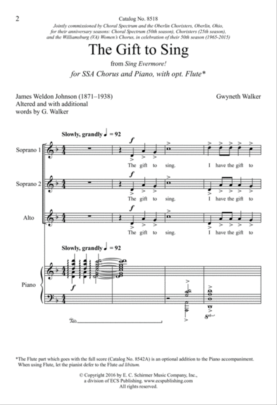 The Gift to Sing SSA scores gallery preview page 2