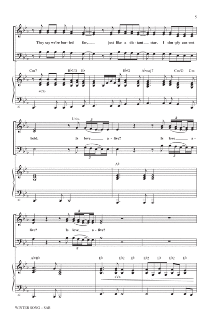 Winter Song (arr. Mac Huff) 3-Part scores gallery preview page 4