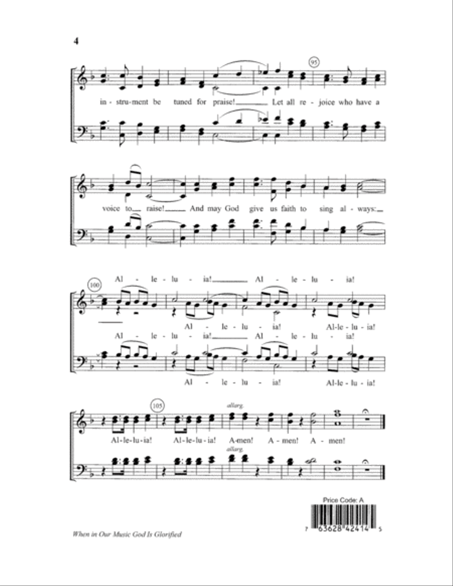 When in Our Music God Is Glorified Choir scores gallery preview page 4