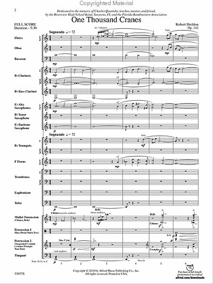 One Thousand Cranes Concert Band scores gallery preview page 2
