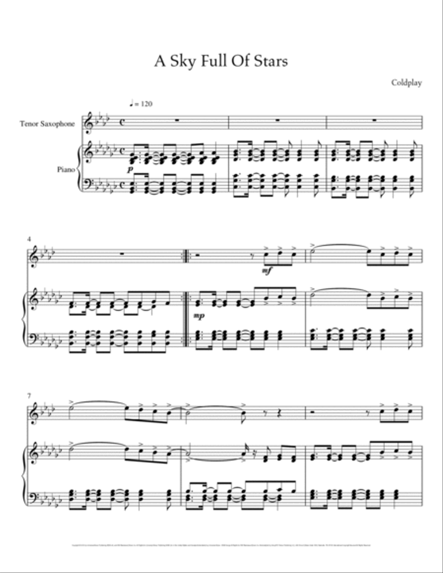 A Sky Full Of Stars Small Ensemble scores gallery preview page 2