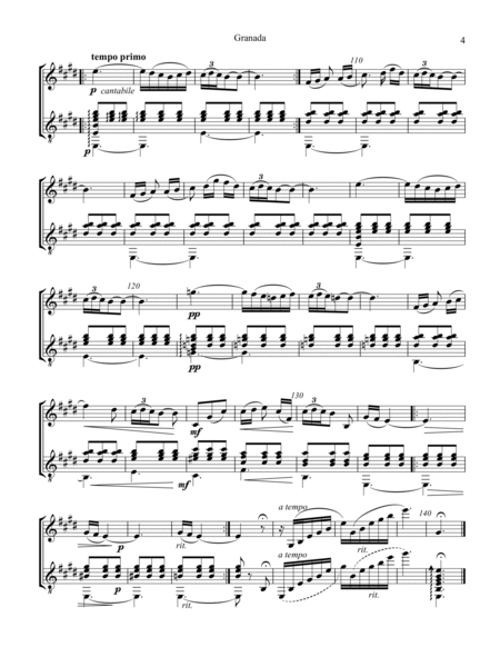 5 pieces by Albéniz for violin and guitar (Granada, Sevilla, Córdoba, Cadiz, Rumores de la Caleta) image number null