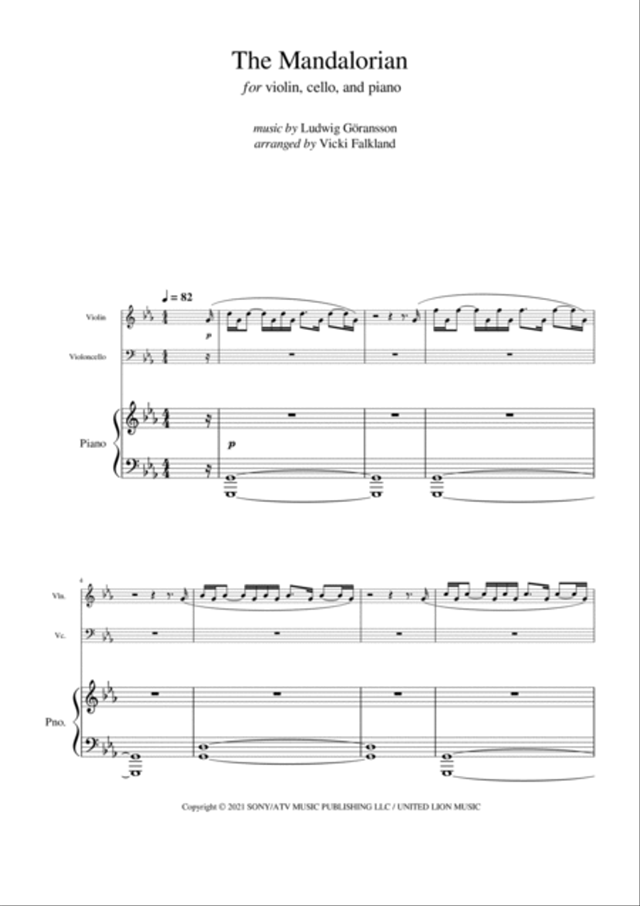 Theme From The Mandalorian Piano Trio scores gallery preview page 3