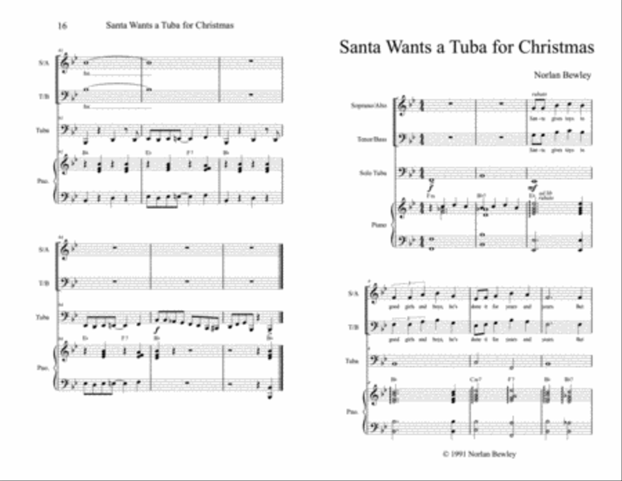 Santa Wants A Tuba For Christmas - Choir image number null