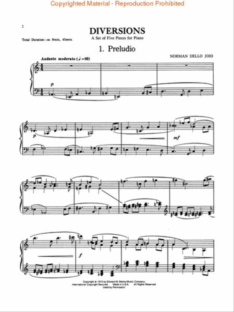Diversions Diversions Piano Solo scores gallery preview page 2