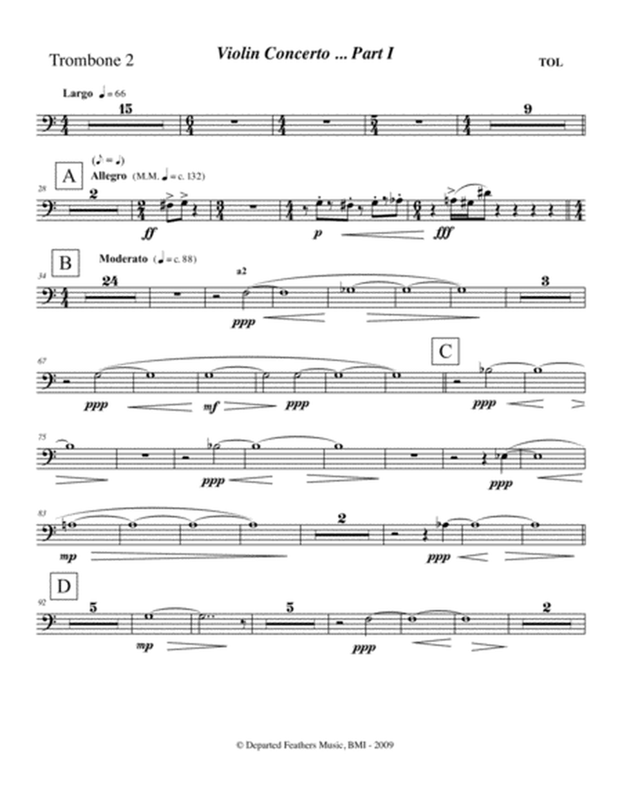Violin Concerto (2009) Trombone part 2