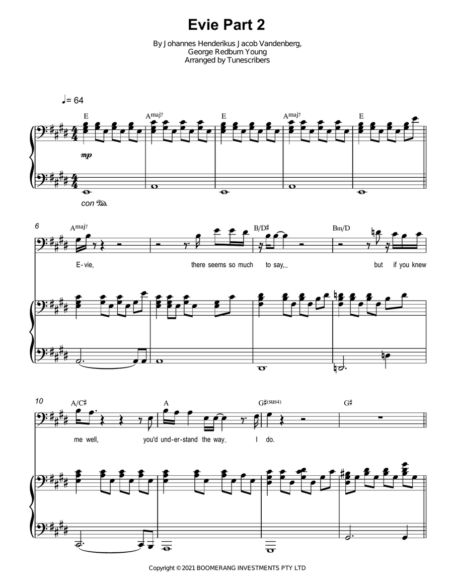 Evie Part 2 Evie Part 2 Voice scores gallery preview page 1