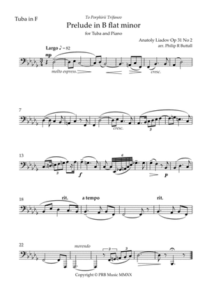 Prelude in B flat minor (Lyadov) - [Tuba in F]