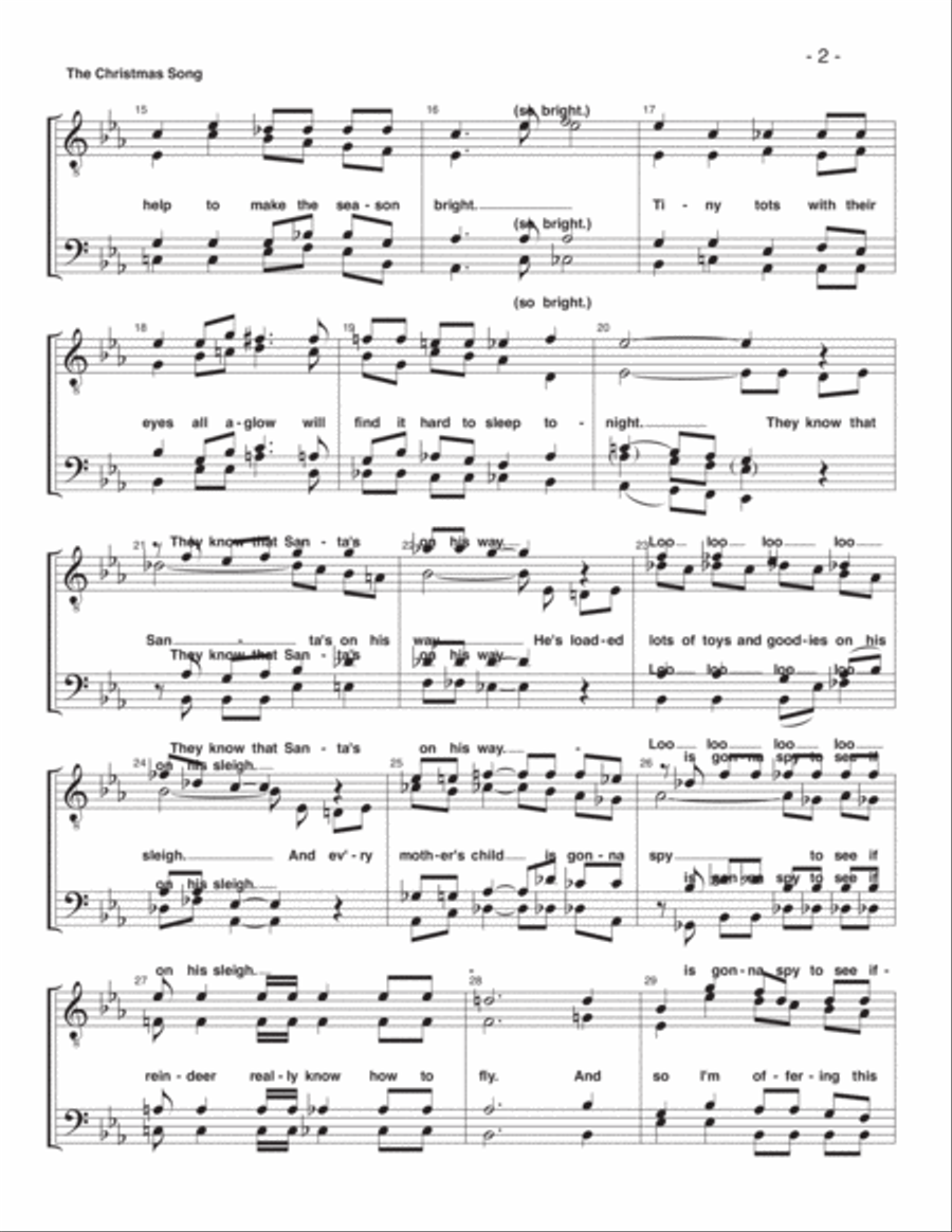 The Christmas Song (chestnuts Roasting On An Open Fire) TTBB scores gallery preview page 2