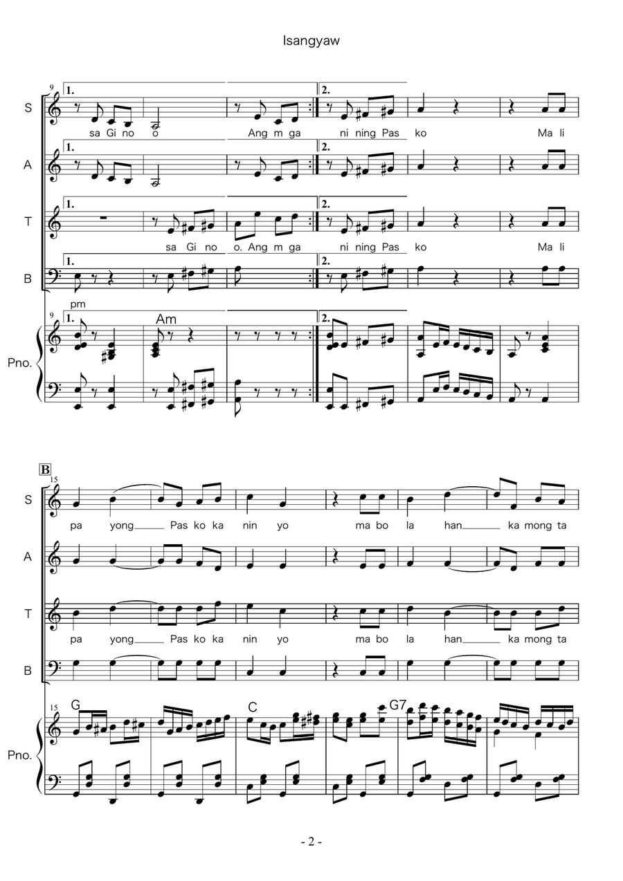 Isangyaw Ta 4-Part scores gallery preview page 2