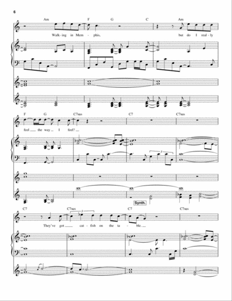 Walking In Memphis Piano scores gallery preview page 6