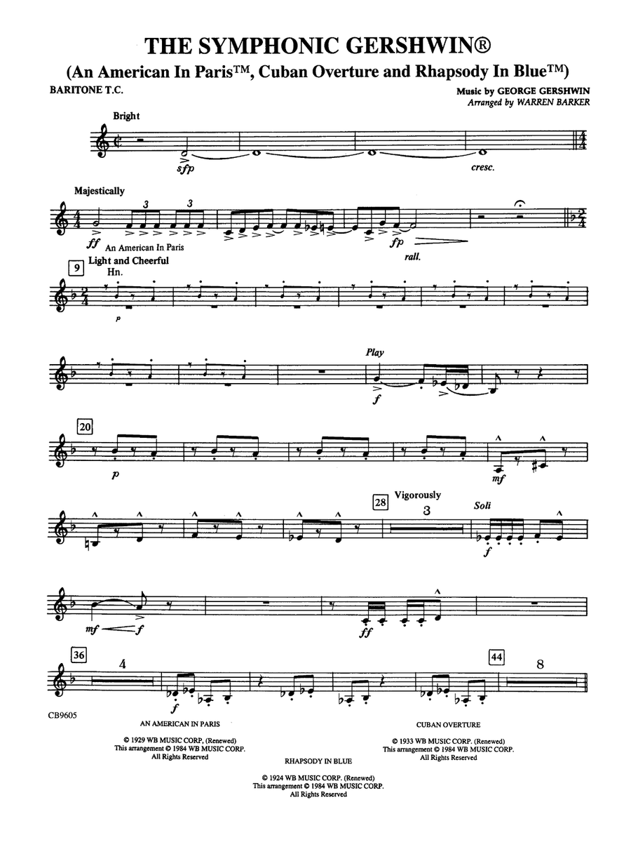 The Symphonic Gershwin: Baritone T.C.