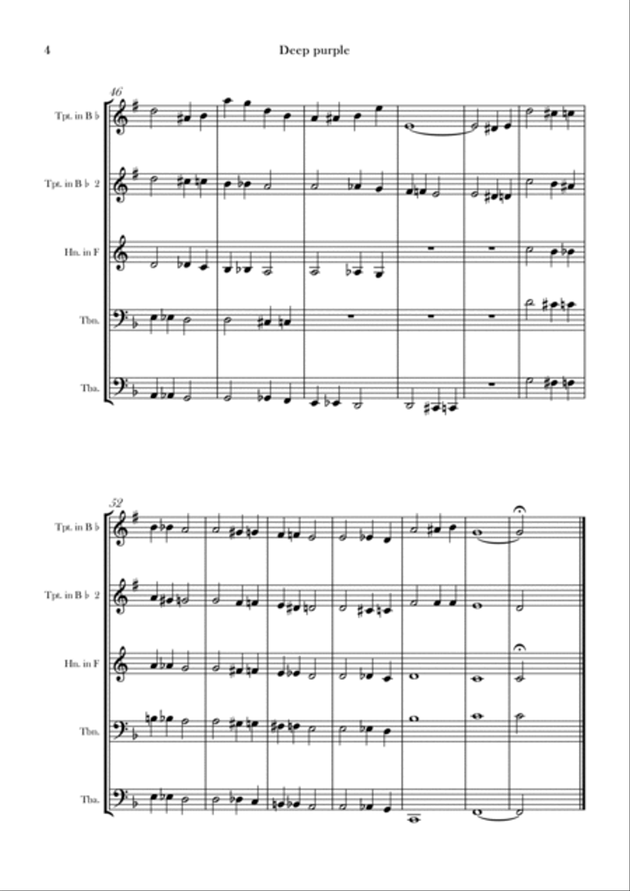 Deep Purple Brass Quintet scores gallery preview page 4