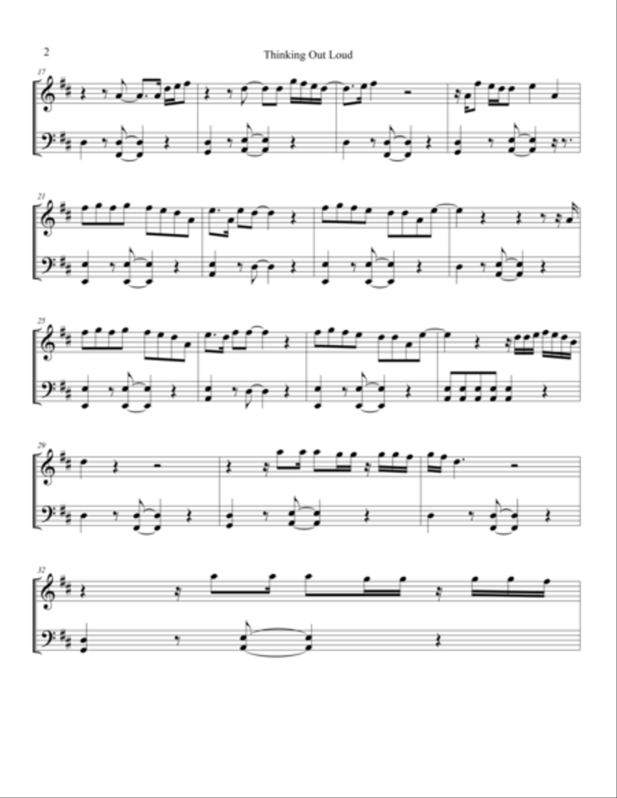 Thinking Out Loud Thinking Out Loud String Duet scores gallery preview page 2