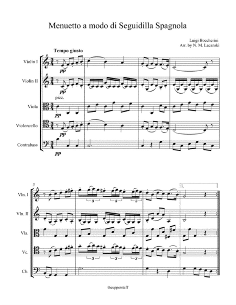 Menuetto a modo di Seguidilla Spagnola String Orchestra scores gallery preview page 2