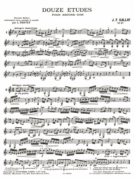 12 Etudes Pour 2eme Cor Op.57 (horn Solo)
