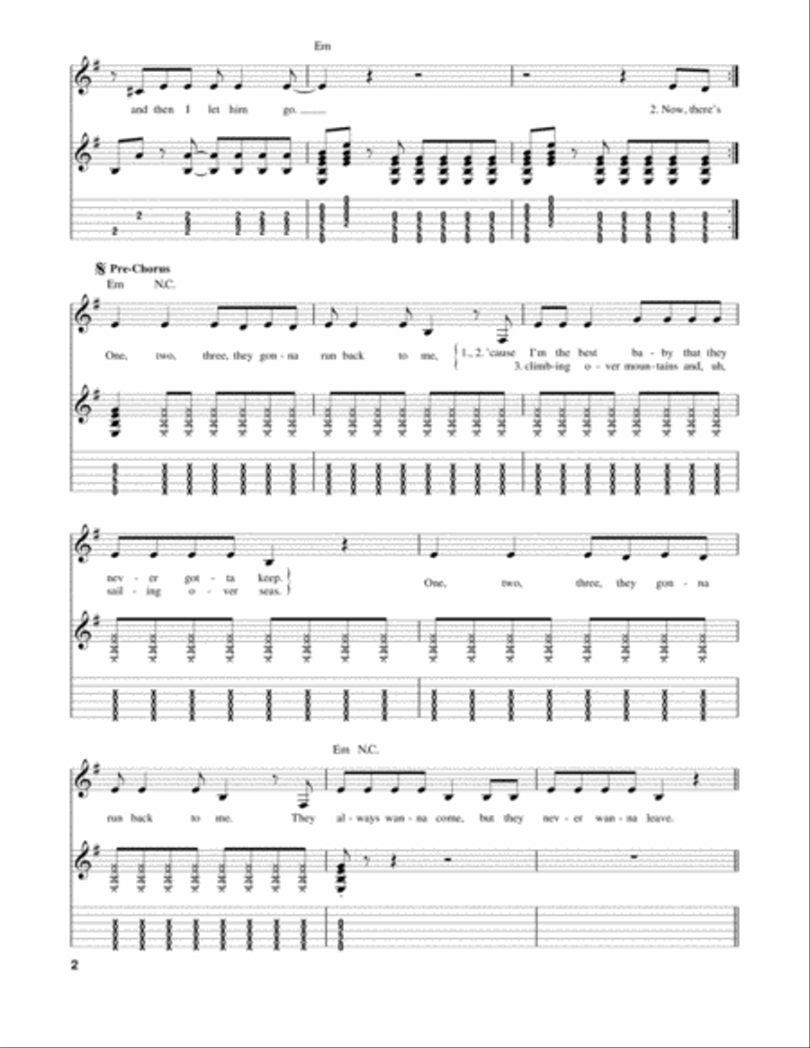 Ex's & Oh's Electric Guitar scores gallery preview page 2
