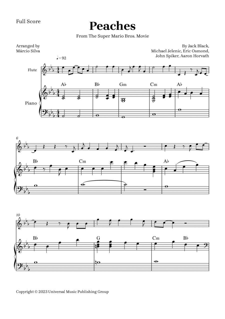 Peaches Flute Solo scores gallery preview page 1