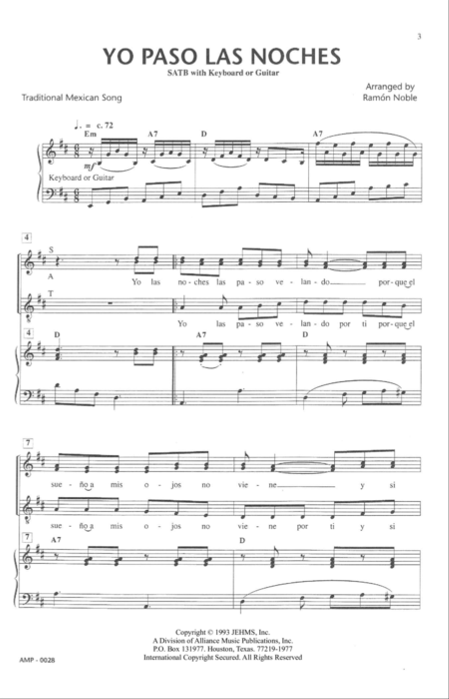 Yo Paso Las Noches Yo Paso Las Noches 4-Part scores gallery preview page 5