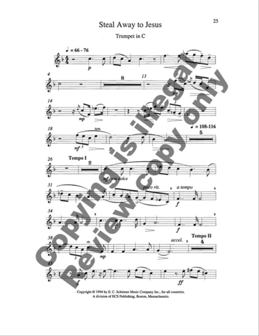 Steal Away to Jesus 4-Part scores gallery preview page 6