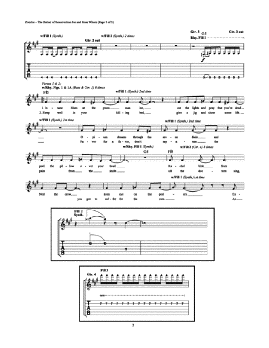 The Ballad of Resurrection Joe and Rosa Whore Electric Guitar scores gallery preview page 2