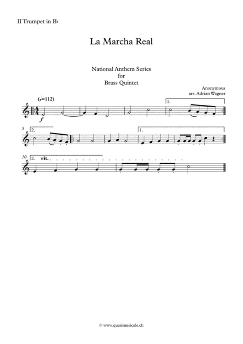 "La Marcha Real" (National Anthem of Spain) Brass Quintet arr. Adrian Wagner image number null