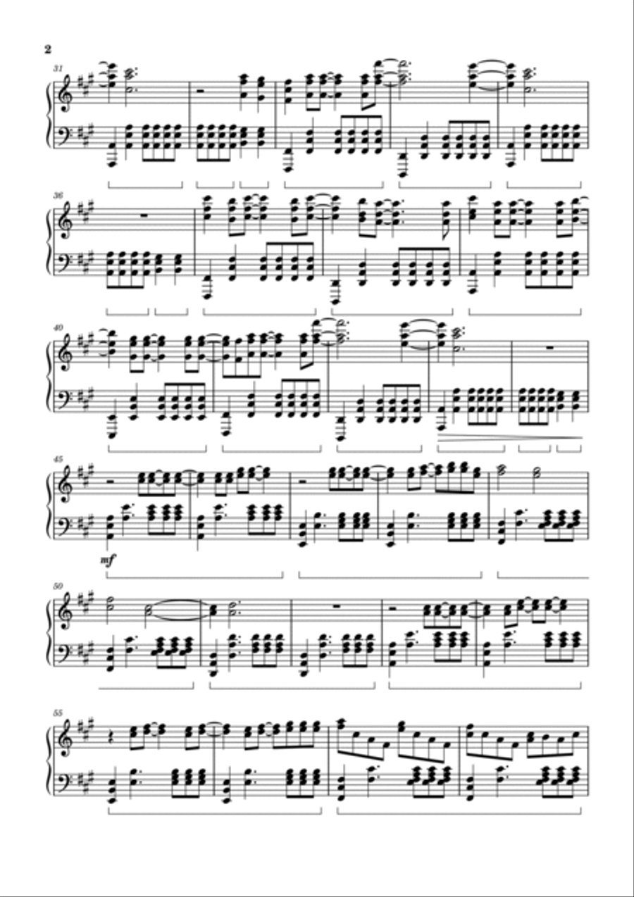 Run Away To Mars Piano Solo scores gallery preview page 2