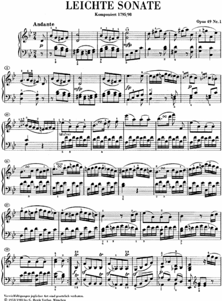 2 Easy Piano Sonatas: No. 19 in G Minor Op. 49, No. 1 and No. 20 in G Major Op. 49, No. 2