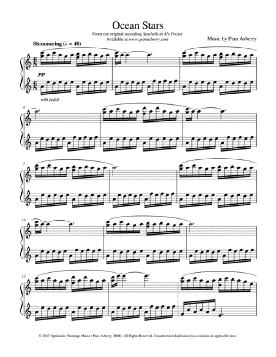 Ocean Stars Piano Solo scores gallery preview page 1
