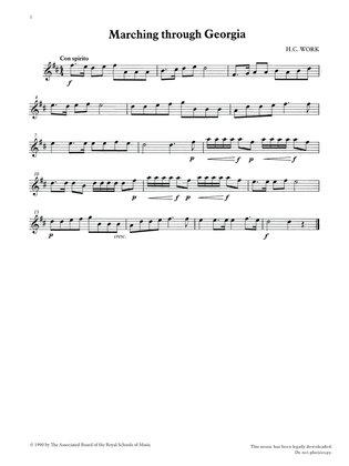 Marching through Georgia from Graded Music for Tuned Percussion, Book I