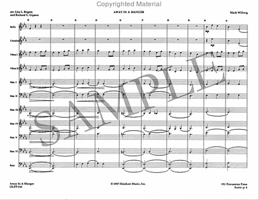 Away in a Manger Percussion Ensemble scores gallery preview page 5