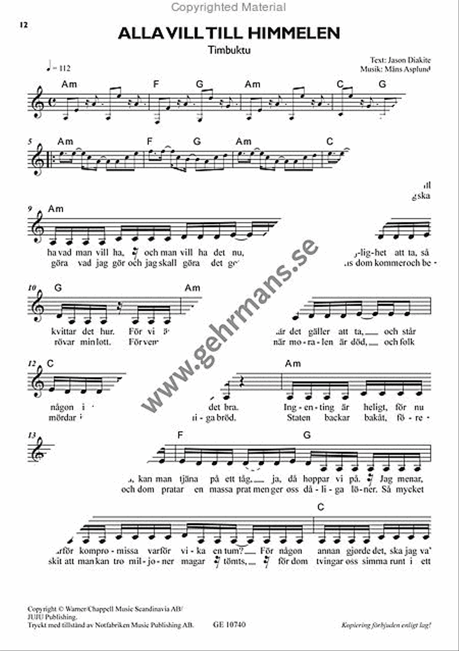 Pop 2005 Piano, Vocal, Guitar scores gallery preview page 7