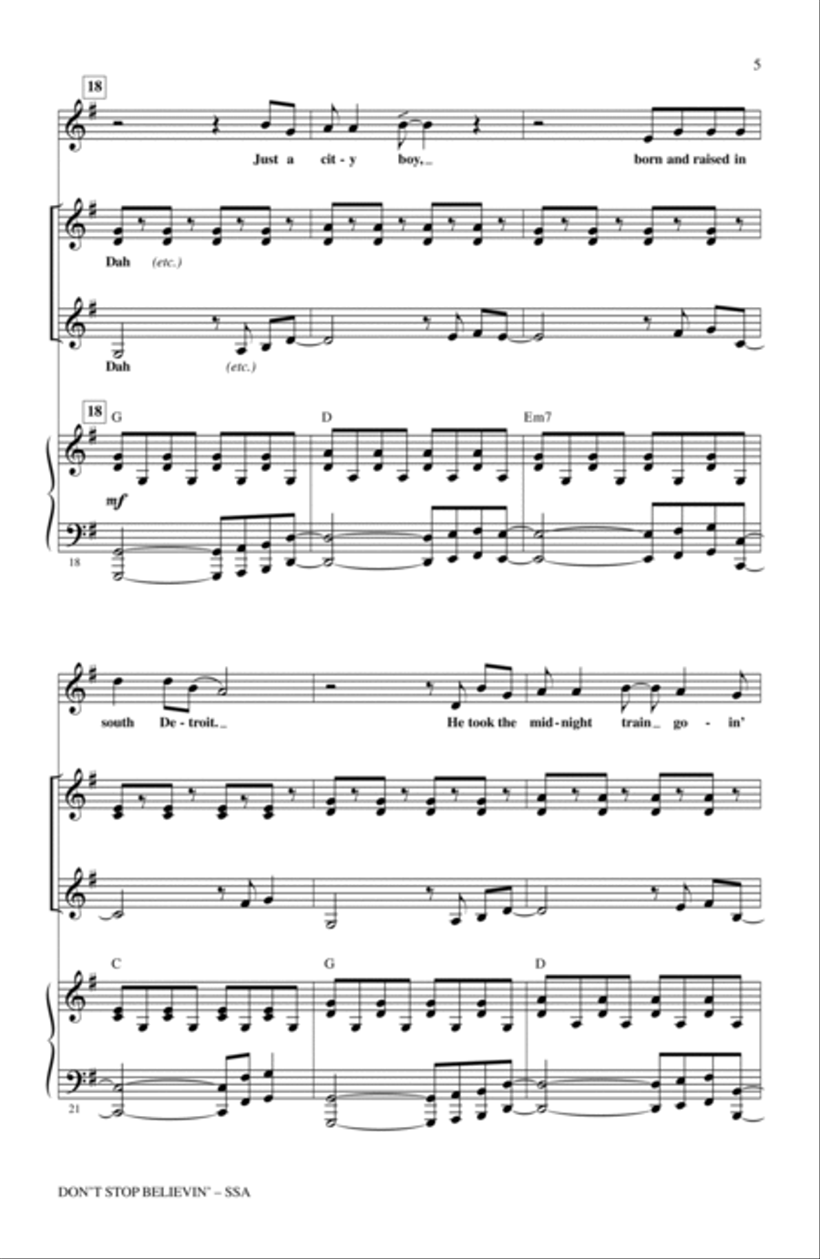 Don't Stop Believin' SSA scores gallery preview page 4