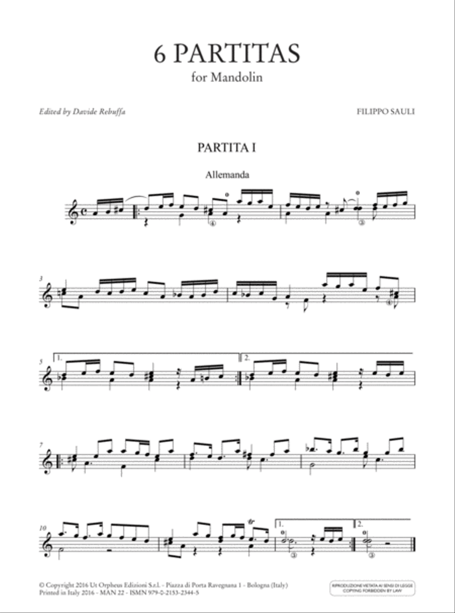 6 Partitas for Mandolin Mandolin scores gallery preview page 2