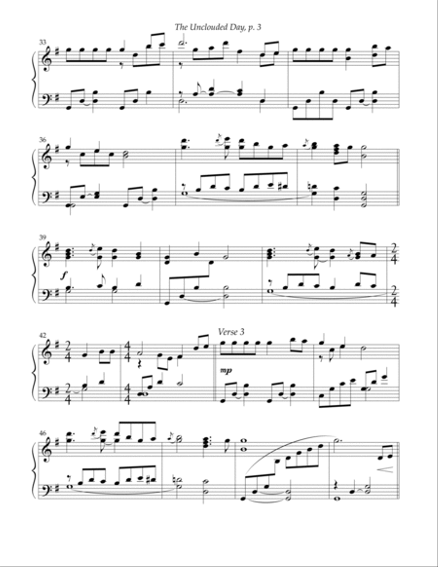 The Unclouded Day Piano Solo scores gallery preview page 3