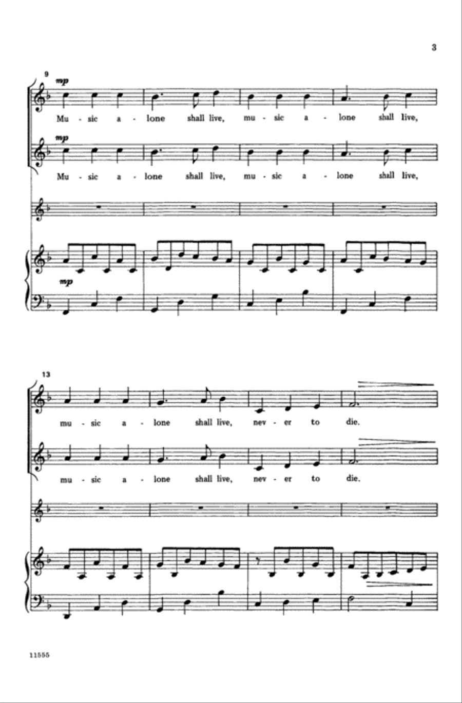 Music Alone Shall Live Music Alone Shall Live Choir scores gallery preview page 2