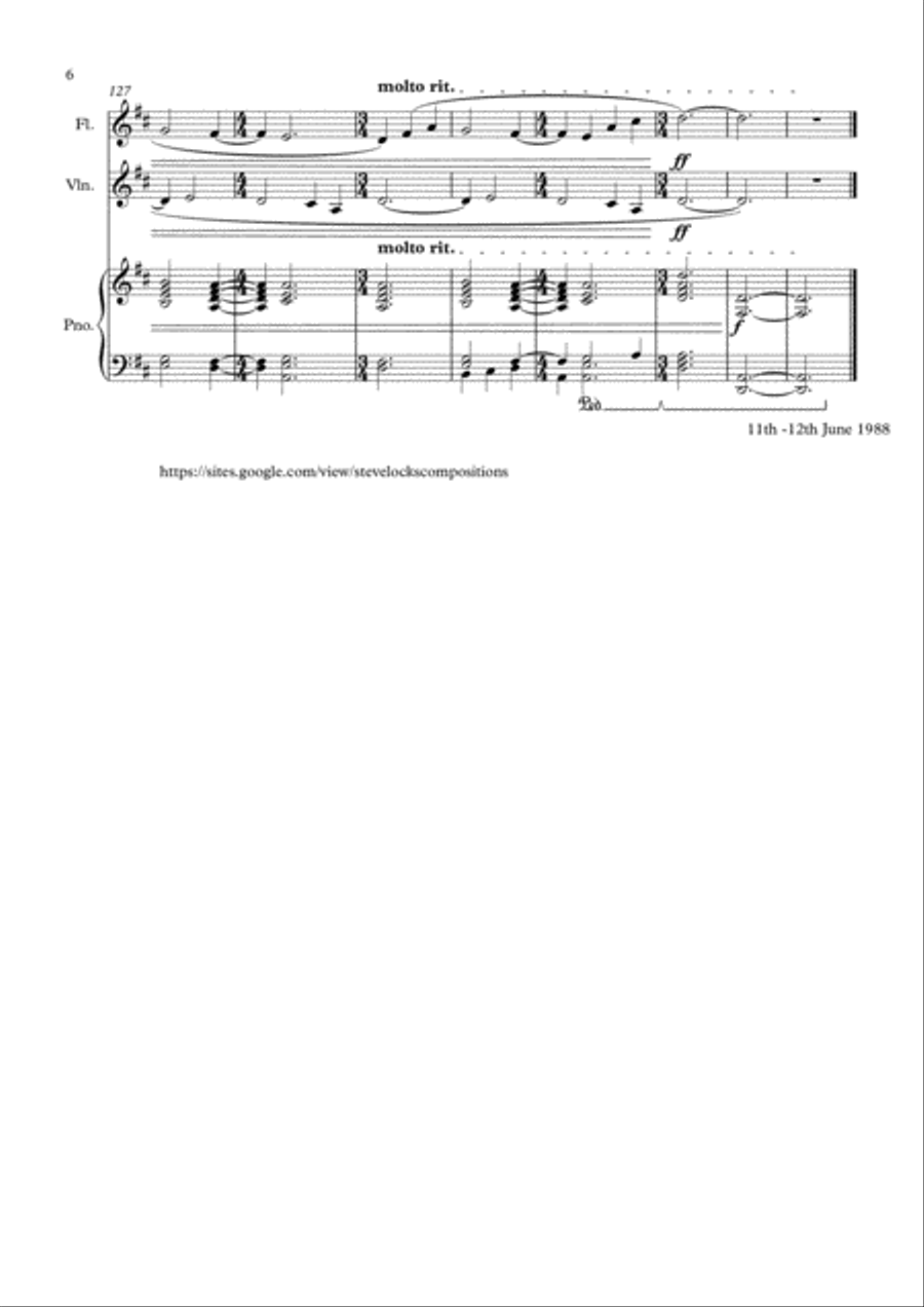 Classical Trio - for Piano, Flute and Violin Flute scores gallery preview page 6