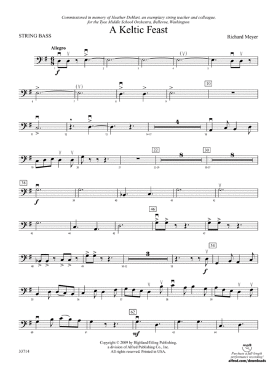 A Keltic Feast: String Bass String Orchestra scores gallery preview page 1
