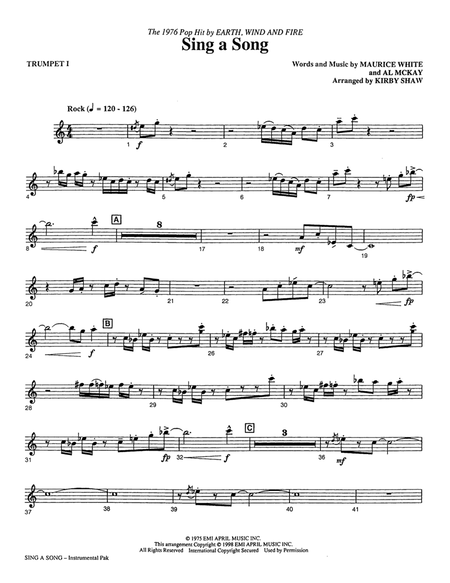 Sing A Song (arr. Kirby Shaw) - Solo Bb Trumpet 1