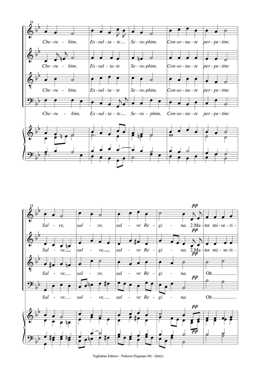 SALVE REGINA COELITUM - Hail Holy Queen (from Sister Act) - For SATB Choir and Organ 4-Part scores gallery preview page 3