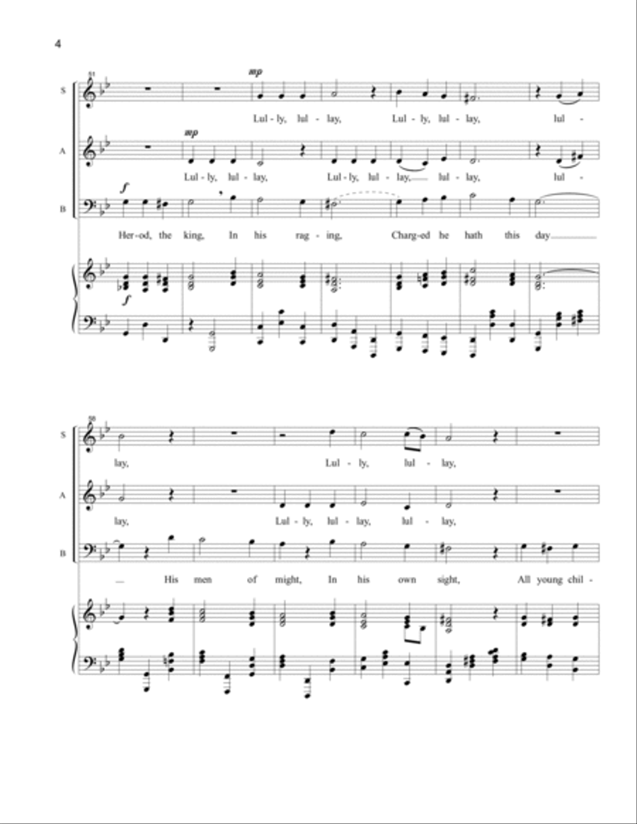 Coventry Carol (SAB) 3-Part scores gallery preview page 4