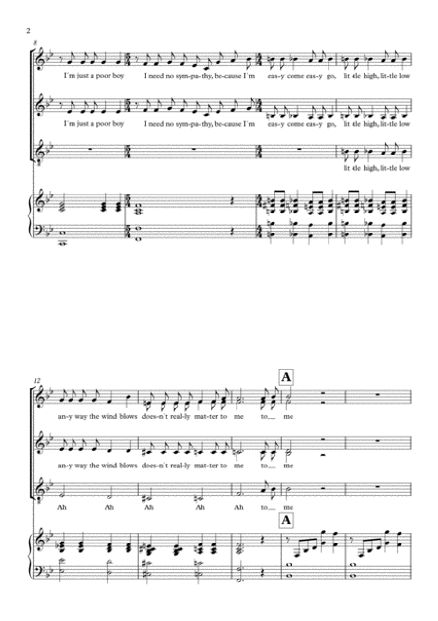 Bohemian Rhapsody 4-Part scores gallery preview page 2