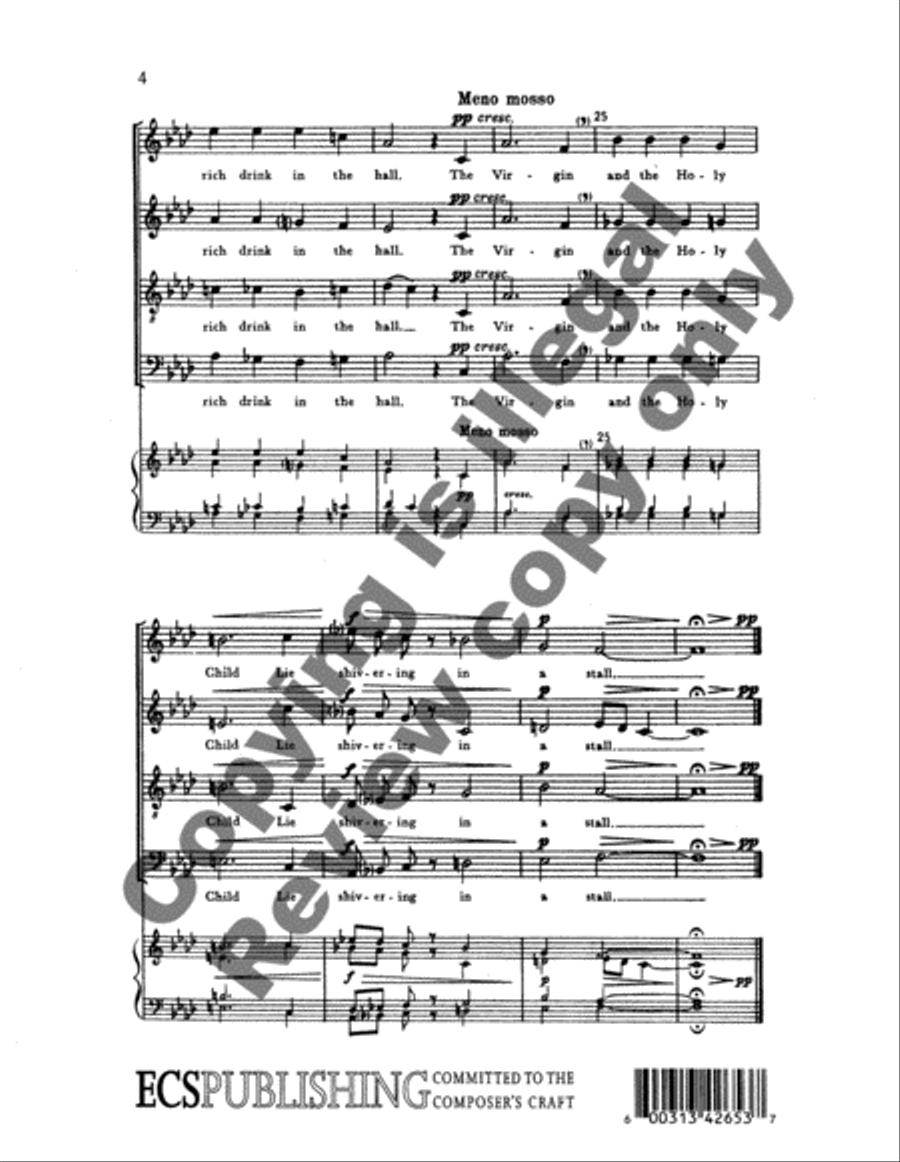Four Poems for Music: 1. Christmas Eve 4-Part scores gallery preview page 6