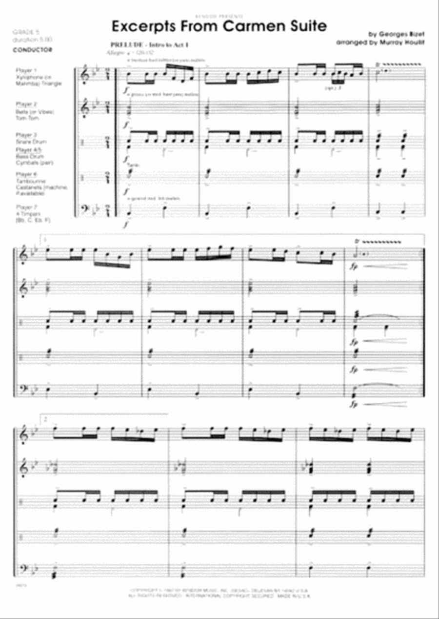Excerpts From Carmen Suite Chamber Music scores gallery preview page 2