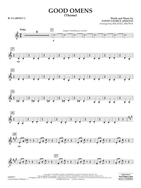 Good Omens (Theme) (arr. Michael Brown) - Bb Clarinet 2
