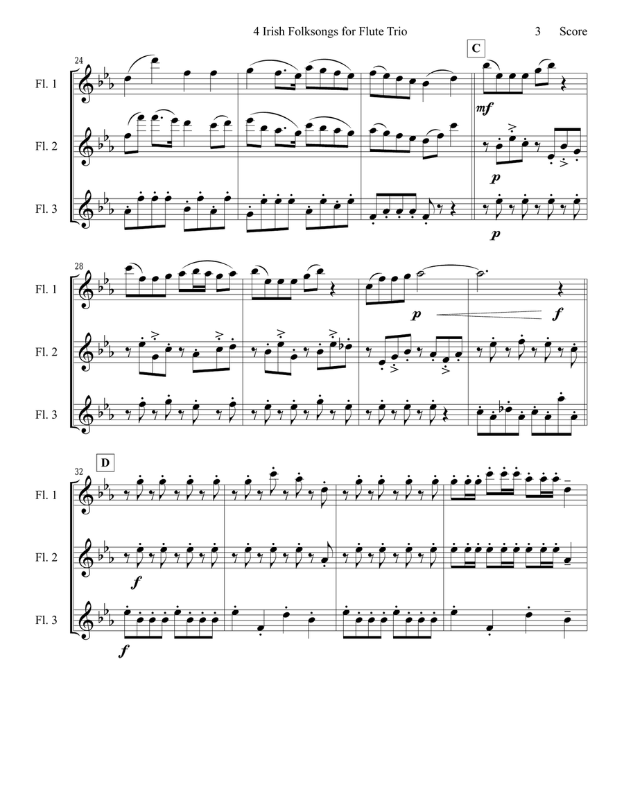 4 Irish Folksongs for Flute Trio image number null