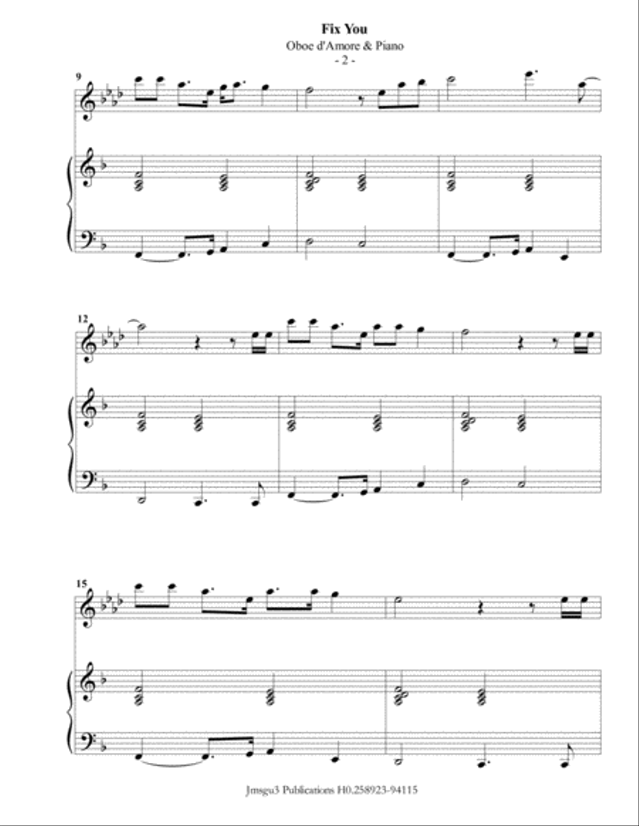 Fix You Piano scores gallery preview page 2
