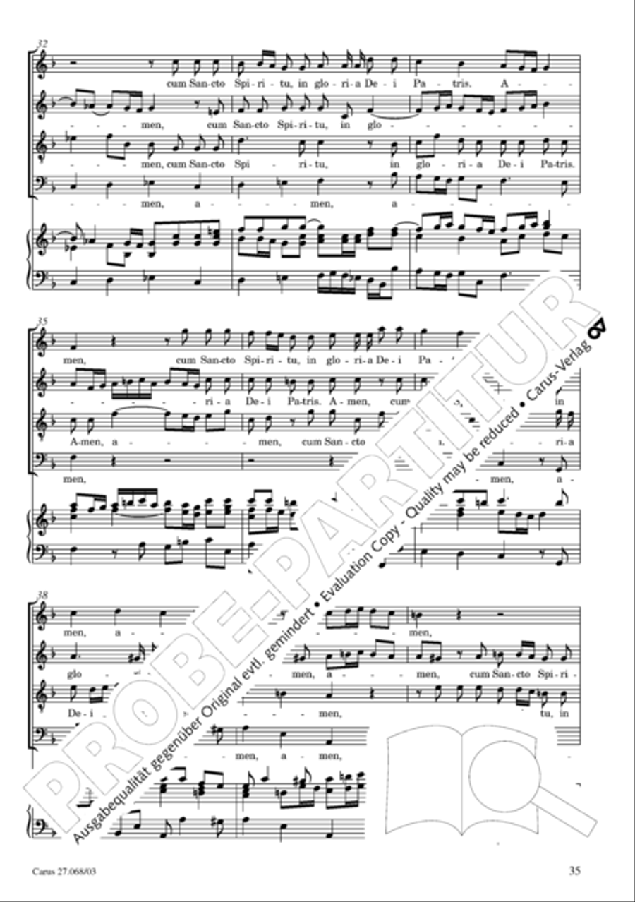 Mass in D minor (Missa in d) 4-Part scores gallery preview page 36