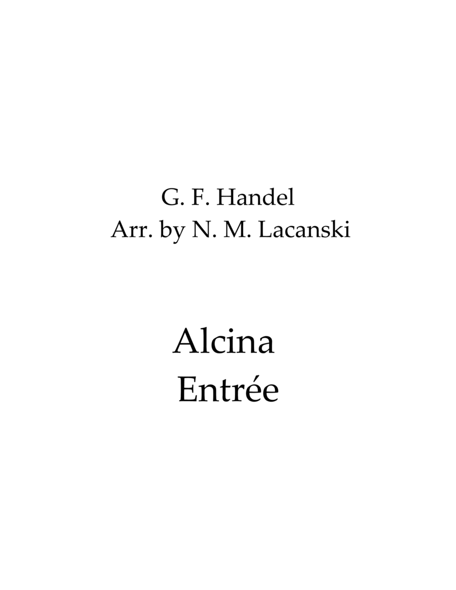 Alcina Entrée String Orchestra scores gallery preview page 1